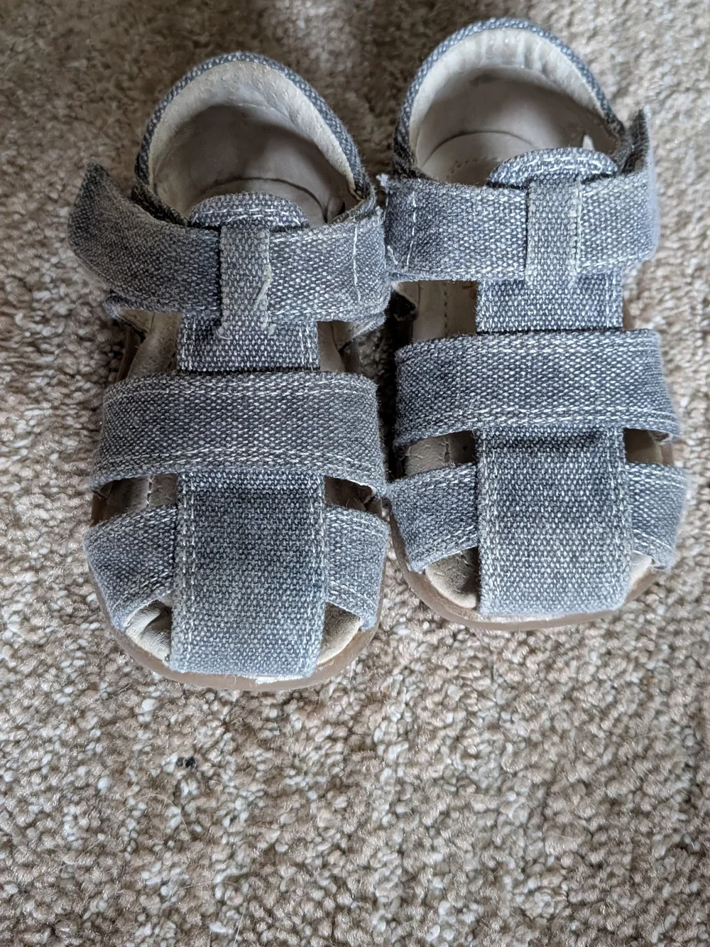 Size 4.5T Blue/Gray Canvas Sandals - See Kai Run
